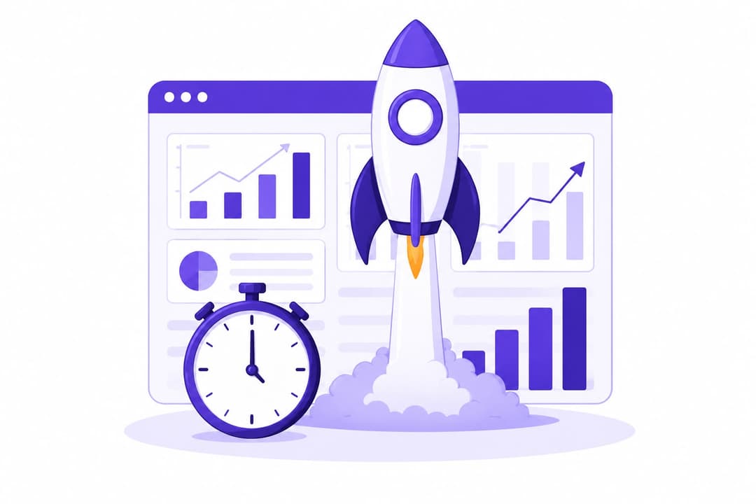 Rocket launch representing fast delivery